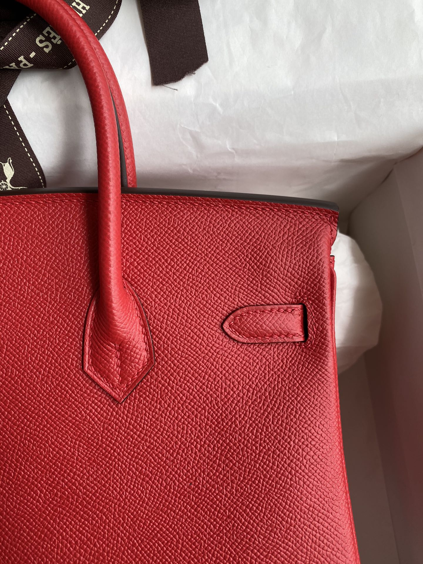 Hermes Birkin 25CM Epsom Leather Handbag Red